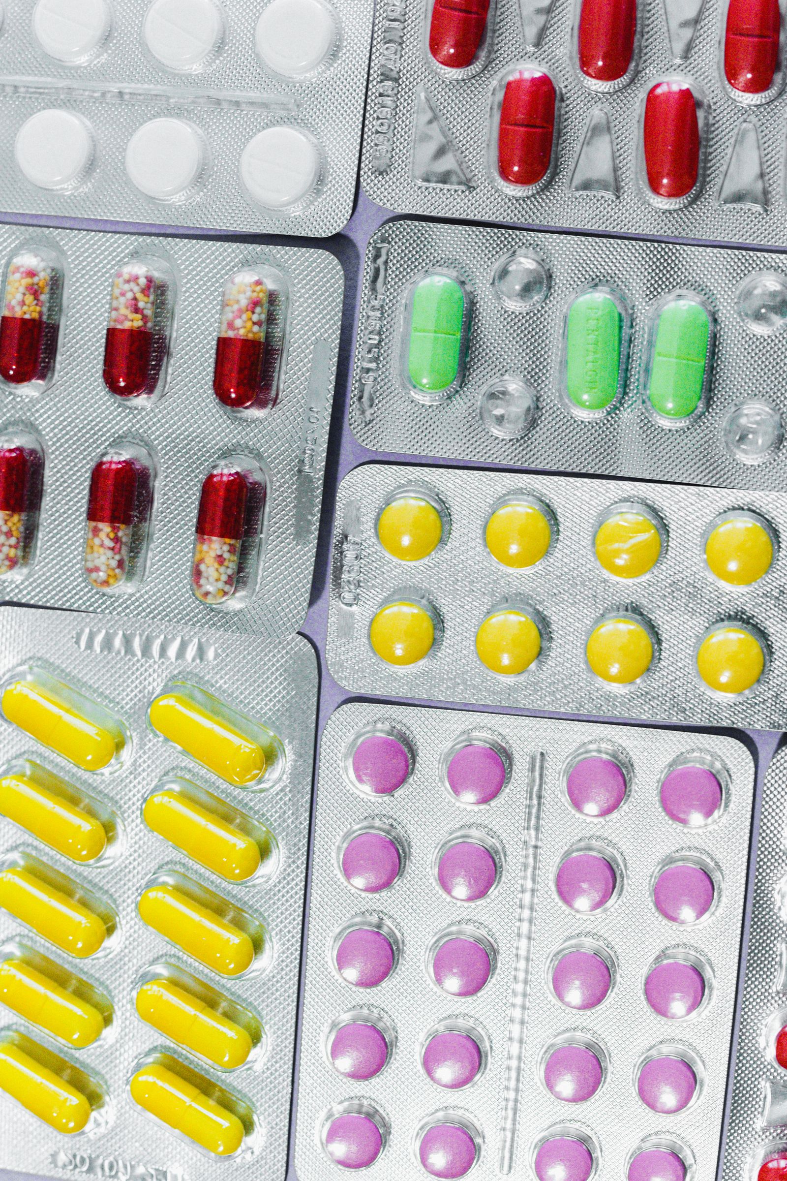 Blister packs of assorted medicines